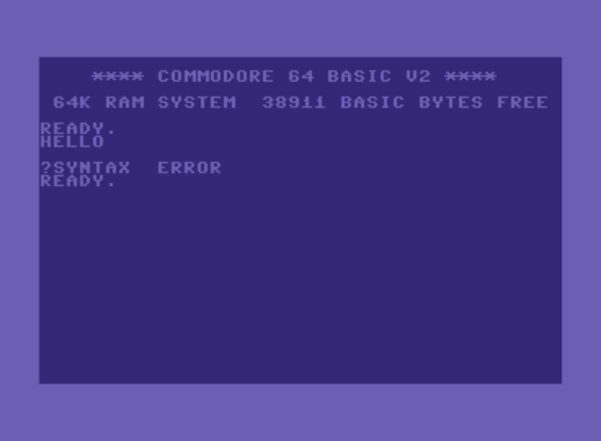 Commodore 64 syntax error